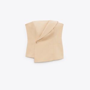 Blogger’s fave strapless gabardine top
